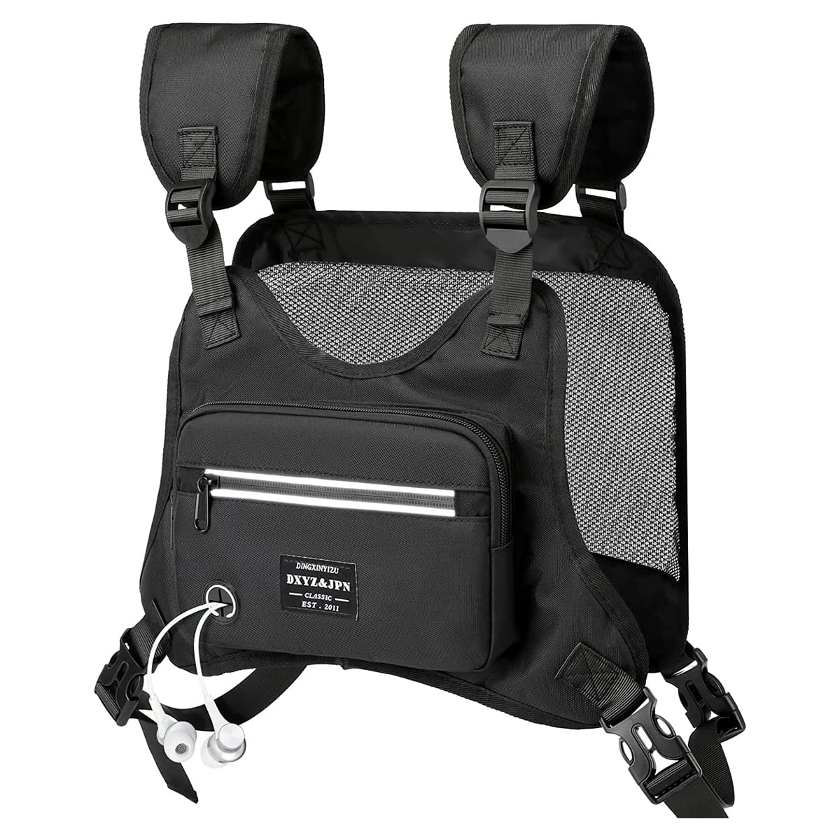 Optifit Chest Bag for Men Women, Stylish Tactical Vest Chest Bag Men, Adjustable Rig Bag Chest Pocket for Hiking, Camping, Night Running, Exercise Optifit Chest Bag for Men Women, Stylish Tactical Vest Chest Bag Men, Adjustable Rig Bag Chest Pocket for Hiking, Camping, Night Running, Exercise